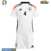 Deutschland Jonathan Tah #4 Heimtrikotsatz Kinder EM 2024 Kurzarm (+ Kurze Hosen)